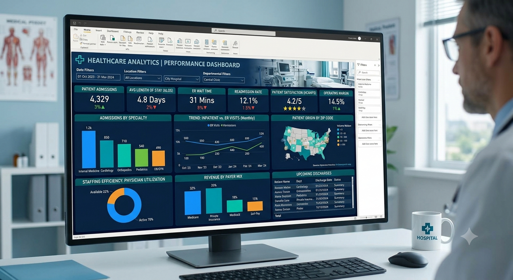 Healthcare Analytics Power BI Dashboard: Key Metrics for Hospitals and Clinics
